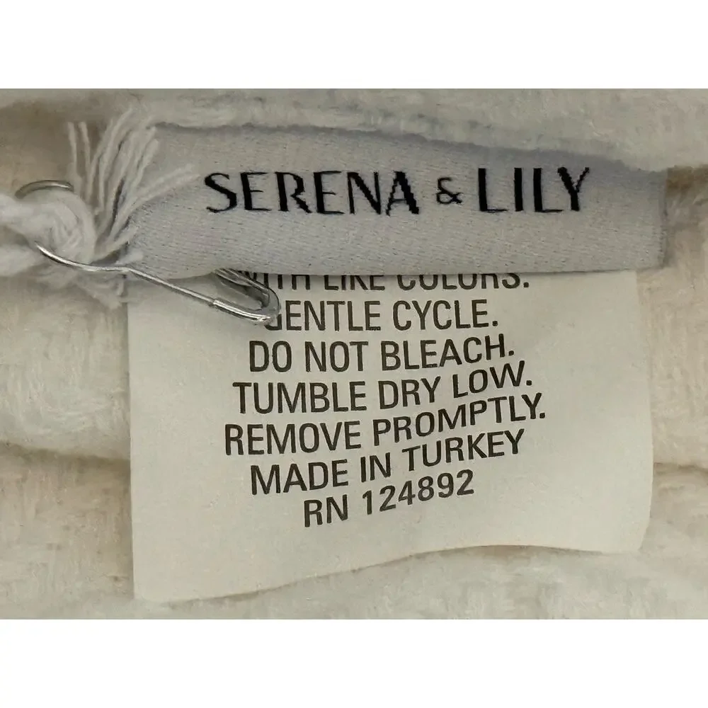 NWT Serena & Lily Essential Cotton Bed Blanket Twin White Retail $148